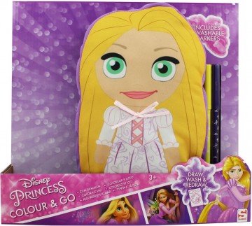 Disney princess colour and go kussen met stiften 2 assorti 26x29cm 2